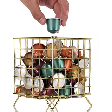 Coffee Capsule Basket (Gold), Vertuo Capsule Storage, Capsule Storage, Perfect Coffee Accessories Large Capacity (1/5)