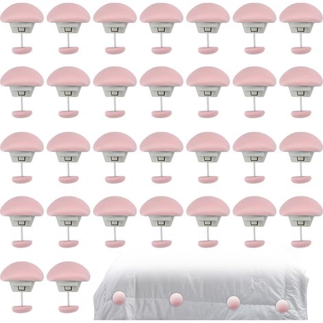 Attache Couette, 30 Pièces Champignon Clip Couette, Longueur Broche 30 mm Pince Couette, Plastique Rose, Support Courtepointe, pour Plupart Épaisseurs Courtepointe (1/5)