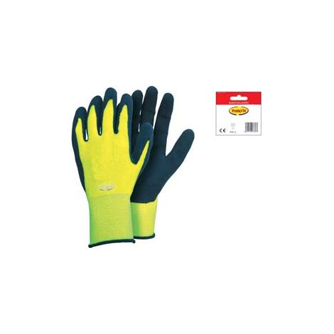 GUANTI DA LAVORO IN LATTICE RUGOSO ALTA VISIBILITA'- - tg.9 - 12 blister EXCEL