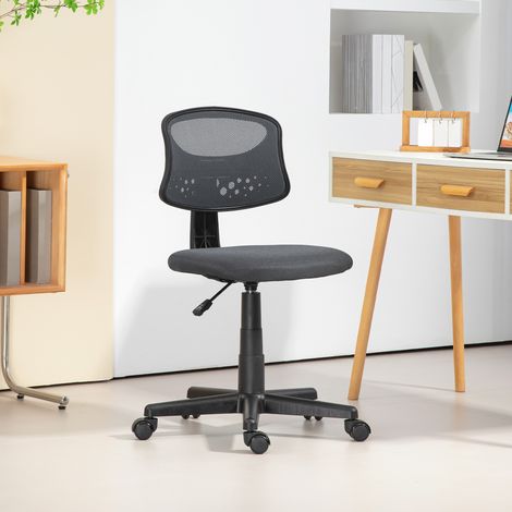 Silla de Oficina sin Brazos Silla de Escritorio Giratoria con Respaldo de Malla Transpirable Altura Ajustable Gris (1/5)