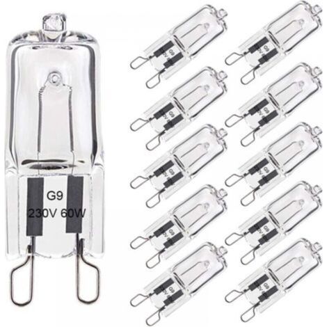 Ampoule Halogène G9 60W Blanc Chaud 2800K 680LM 230V Dimmable Halogène Capsule Ampoule Filament Lot de 10 (1/5)