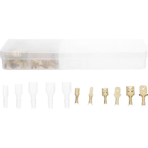 Kit de 270 Cosses à Sertir en Cuivre Manchons Isolants, Connecteurs Mâles et Femelles, Bornes de Câblage Électrique Résistantes la Corrosion, pour Câblage Audio (1/5)