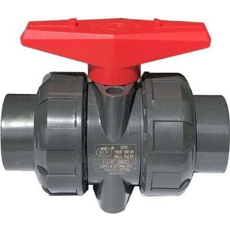 Doppelverschraubungsventil für Klebeverbindungen, 40 mm Durchmesser, PVC-Kugelhahn, Kugelhahn, Kugelventil für Schwimmbäder, DN32 (Innendurchmesser 40 mm) (1/5)