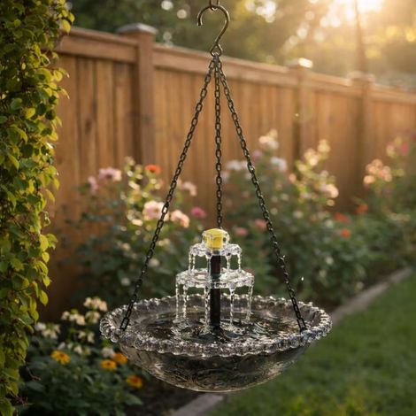 AliExpress Solar Waterfall Bird Bath Fountain - Gray - As shown in the picture