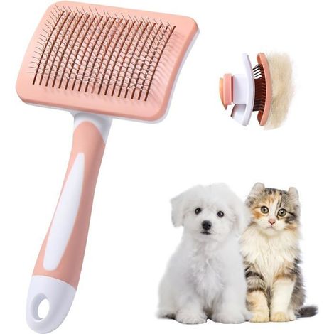 Selbstreinigende Bürste für Hunde und Katzen, für kleine Hunde, Katzen und Haustiere (1/4)