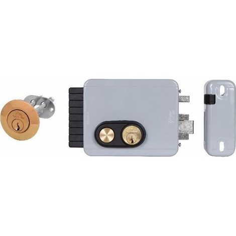 Serratura elettrica 'BLOCK-OUT' con pulsante e cilindro esterno staccato, versione destra - MADE IN ITALY