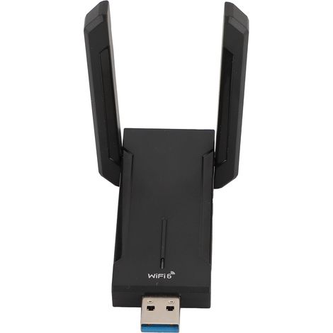 Carte réseau sans fil USB 5374 Mbps Gigabit, compatible 2,4 GHz, 5,8 GHz et 6 GHz, avec antennes doubles repliables à gain élevé. (1/5)