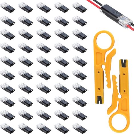 50 Pcs Connecteur Electrique Etanche, Connecteur Etanche 2 Fils, Connecteurs 2 Broches Rapide, Connecteurs à Fiche 18-22 AWG pour Câble de Voiture Véhicule Camion (1/5)
