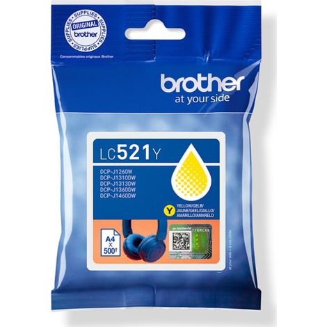 Brother LC521Y Druckerpatrone 1 Stück(e) Original Gelb