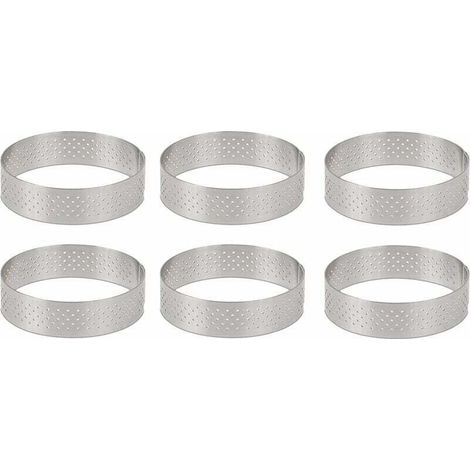 6 pièces de cuisson rondes en acier inoxydable résistant à la chaleur-8 cm-Fei Yu