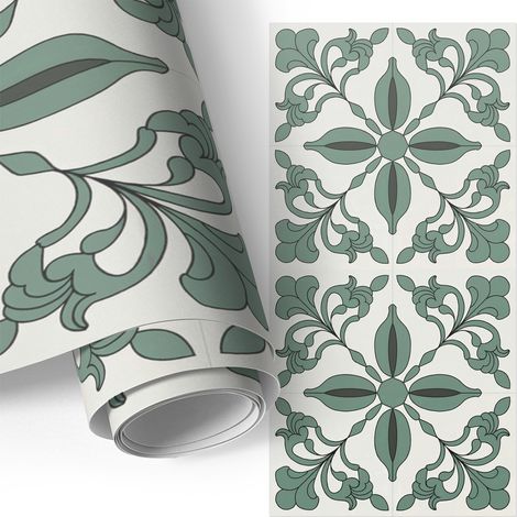 Möbelfolie - Klebefolie für Möbel - Selbstklebende - Deko-Folie für Küche Schrank Tisch & Fensterbank - Florales Muster 65x130 cm