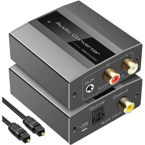 Convertisseur optique vers RCA, convertisseur audio numérique-analogique, adaptateur coaxial vers RCA, prise auxiliaire 3,5 mm avec câble optique pour TV, PS3 et PS4. (1/5)