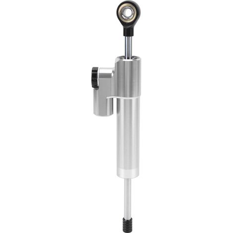 Adecuado para amortiguadores de dirección de motocicleta en general - ajustable, color plata, recorrido de 75 mm