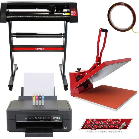Bundle creativo PixMax: pressa 50x50cm, plotter vinile 720mm, stampante Epson