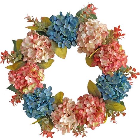 Couronnes d'automne pour porte d'entrée, couronne d'hortensias pour mur ou fenêtre (fête) (1/5)