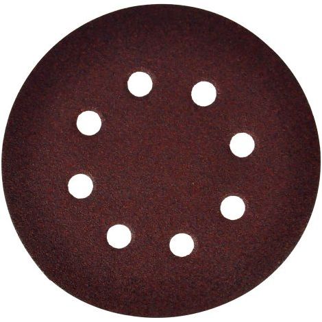 DISCO IN CARTA VELCRATO 'P64E' 8 FORI ø mm 125 x 0 - grana 100 50 PZ