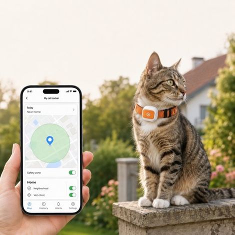 Traceur GPS pour chien et chat – Application – Géorepérage – IP66 – Collier inclus (1/5)