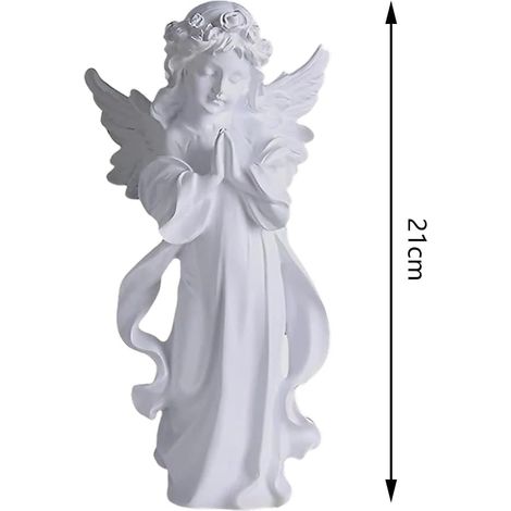 Statue d'ange blanche maison, ornement cimetière, décoration de jardin, en résine, mariage, Noël, taille moyenne (1/5)