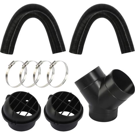 Accessori per riscaldatore ausiliario diesel - Kit tubo a Y per riscaldamento auto da 75 mm, uscita aria calda, tubo di spurgo e clip