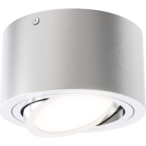 Plafonnier LED orientable Argenté Ø 9 cm 5 W 470 lm 3000 K, argent (1/5)