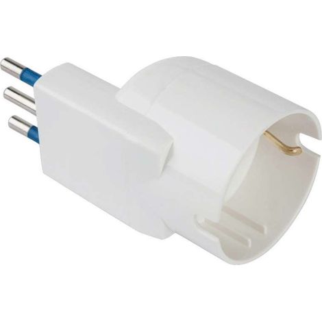 Adattatore Salvaspazio con spina 10A 2P+T e presa 10-16A 2P+T bianco