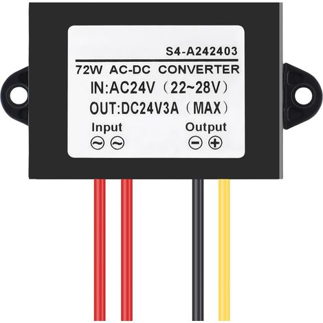 Convertisseur de puissance 3A,Convertisseur AC-DC Convertisseur AC 24V à DC 24V Convertisseur,Convertisseur de puissance régulateur de tension 3A,Adaptateur convertisseur de tension (1/5)