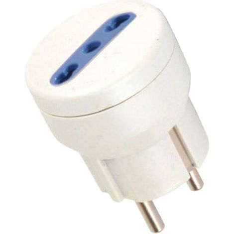 Adaptador 10/16A+T Schuko Blanco Syntesy 05273