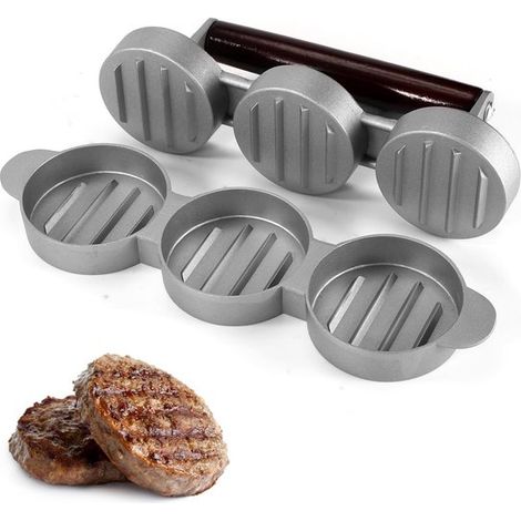 Mini pressa per hamburger per 3 hamburger contemporaneamente, macchina per hamburger per griglia e barbecue (1/5)