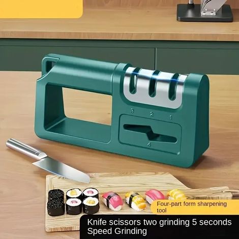 4-in-1 Diamantmesserschärfer – Handwerkzeug für Scheren und Klingen, schnelles Schärfen, kompakt, präzise & vielseitig  - Crezuo