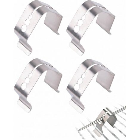 4x Thermometer Halter Edelstahl, Universal Clip für Bratenthermometer & Temperatursensoren mit mehreren Öffnungen für Grill, Ofen, Smoker – präzise Kerntemperatur Messung. (1/5)