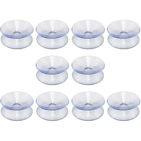 Lot de 10 ventouses double face en silicone Ulisem pour plateau de table, ventouse transparente sans crochets, compatible avec plateau en verre, taille : 35 mm (1/4)