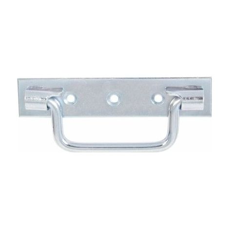 Poignée De Tirage - 1 Pièce - Acier Zingué - Entraxe 112 Mm - Pour Volets - Longueur Plaque 140 Mm (1/4)