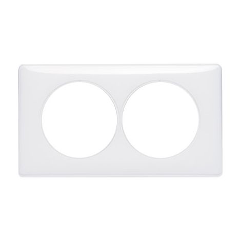 Plaque Legrand 2 postes 57 mm – Fixation encastrée – Finition blanche – Pour installation électrique