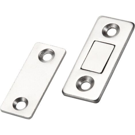 royaluxe-Loquet magnétique pour porte de placard Jiayi Lot de 2 loquets magnétiques ultra fins en métal Fermeture adhésive aimantée Aimant puissant pour portes coulissantes Tiroirs Fenêtre Armoire (1/4)