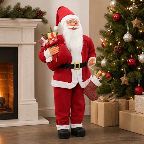 vidaXL Statuetta di Babbo Natale Rosso 110 cm Poliestere (1/5)