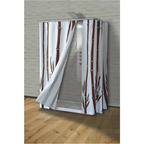 TENDA BAMBOO CM.120X200 BIANCO/MARRONE