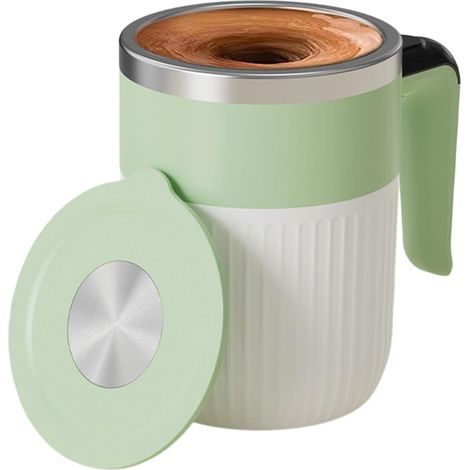 Tasse à mélanger automatique multifonctionnelle en acier inoxydable 316, adaptée au café, pour la préparation de boissons chaudes et froides, équipée d'une poignée ergonomique. (1/3)