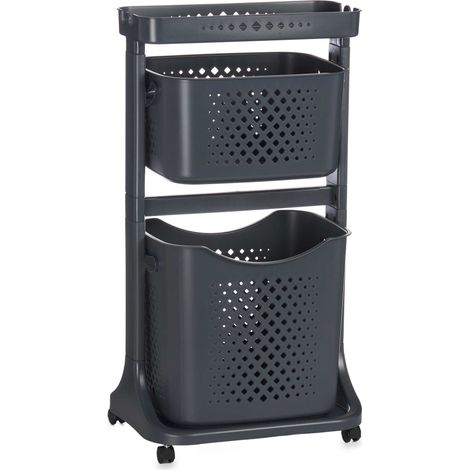 Kunststoffregal für den Kleiderschrank mit 2 Körben COMFY PLACES, 44 x 33 x 81 cm (1/4)