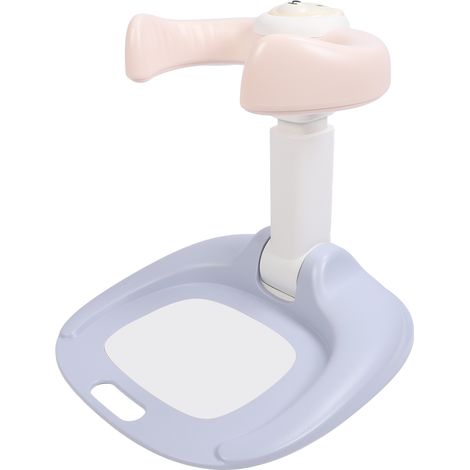 Tour de bain Baby Hug pour bébé, facile à installer, avec base antidérapante réglable et support de bain rose. (1/5)