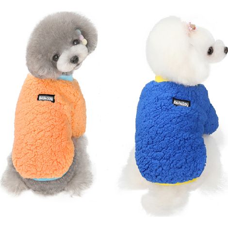 Conjunto de suéter de 2 piezas para perro, polar coral, cuello alto, talla S, invierno, perro pequeño/gato (1/5)