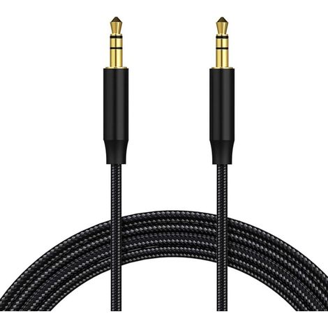 [NON UTILIZZATO] Cavo jack audio, cavo AUX, cavo ausiliario da 3,5 mm, cavo audio stereo maschio-maschio in nylon per cuffie, iPod, iPhone, iPad, HiFi, tablet, autoradio, smartphone, lettore MP3, auto (1/4)
