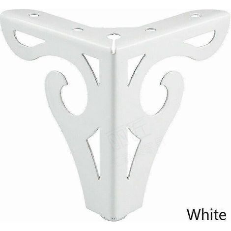 4 pieds de canapé en métal avec pieds ajourés pour table et meuble (blanc) (1/5)