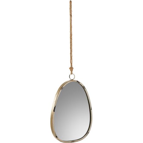 Espejo de pared de metal y cuerda dorado 25x2.5x36 (1/5)