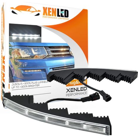2x Barres Feux de jour LED Universels VW-T5 523HP® - Version Claire - 10W - 5500K - voiture