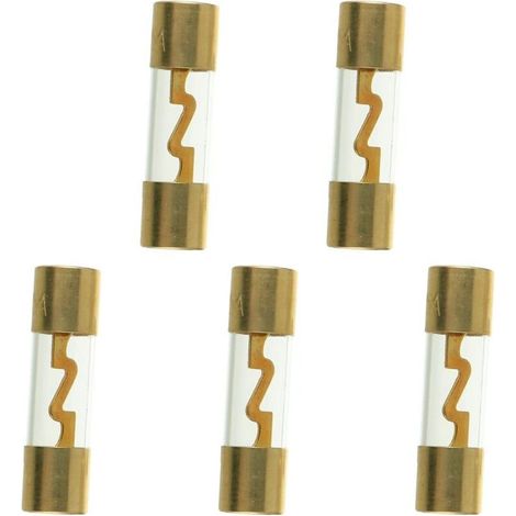 30A Fusible AGU en verre plaqué or pour la protection de la puissance de l'amplificateur stéréo audio de la voiture, de l'automobile, de la marine et de la voiture (lot de 5). (1/4)
