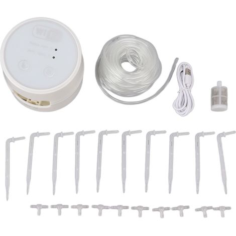 Système d'arrosage automatique pour plantes d'intérieur, kit d'irrigation goutte à goutte pour 10 plantes en pot, télécommande Wi-Fi.