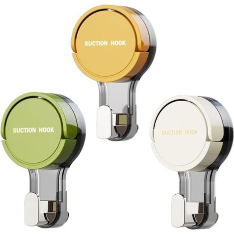 Set di 3 ganci a ventosa, robusti ganci per bagno e doccia, con una capacità di carico di 7 kg, ideali per asciugamani da cucina, doccia, finestre e vetro. (1/5)