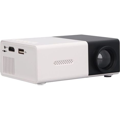 Mini projecteur portable Full HD 1080p, avec télécommande, compatible HDMI/audio/tablette, noir et blanc XXW (1/4)
