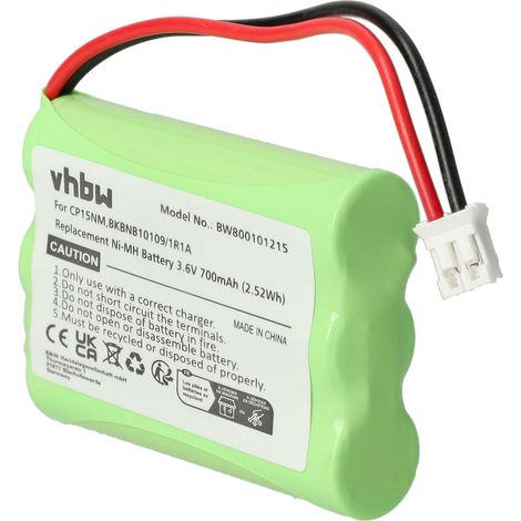 vhbw Akku kompatibel mit Motorola Babyphone MBP36, 188610 schnurlos Festnetz Telefon (700 mAh, 3,6 V, NiMH)