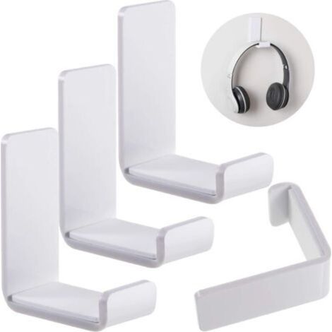 4 pièces acrylique crochet pour casque support de suspension pour casque avec colles adhésives support de casque pour Gam à usage général (1/5)